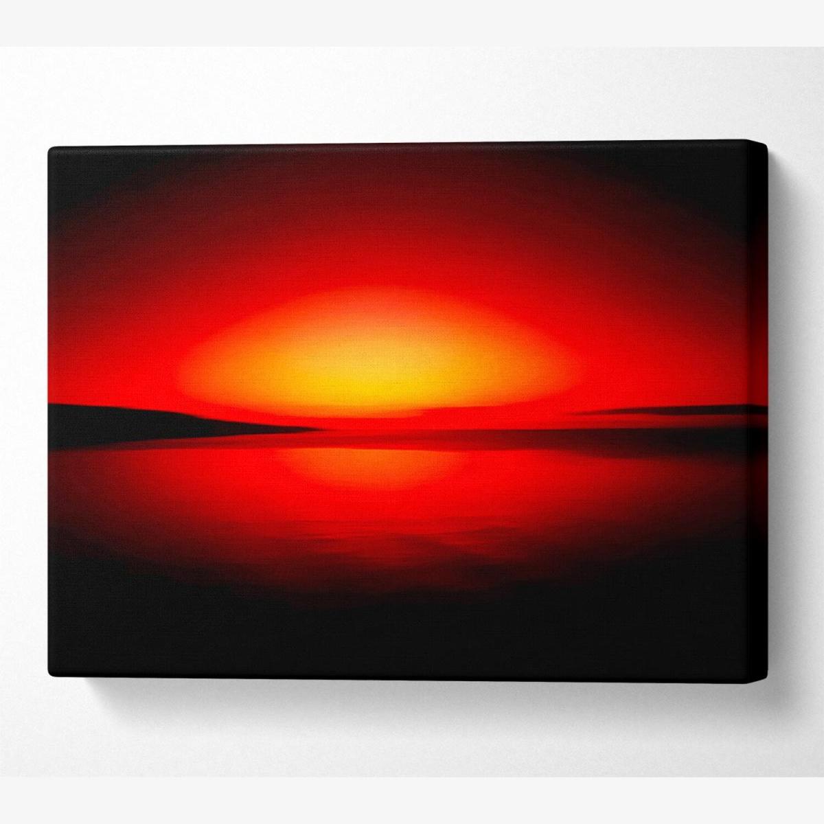 Red Horizon Canvas Print Wall Art - Yellow / 81.28cm – image 1