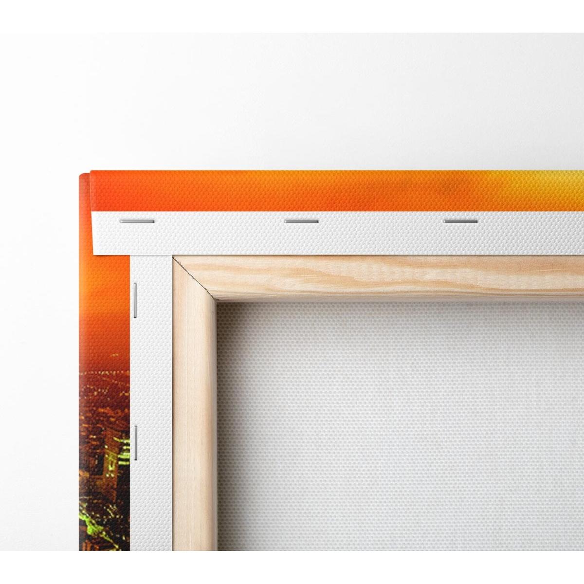 Orange Misty City Canvas Print Wall Art - Yellow / 81.28cm – image 3
