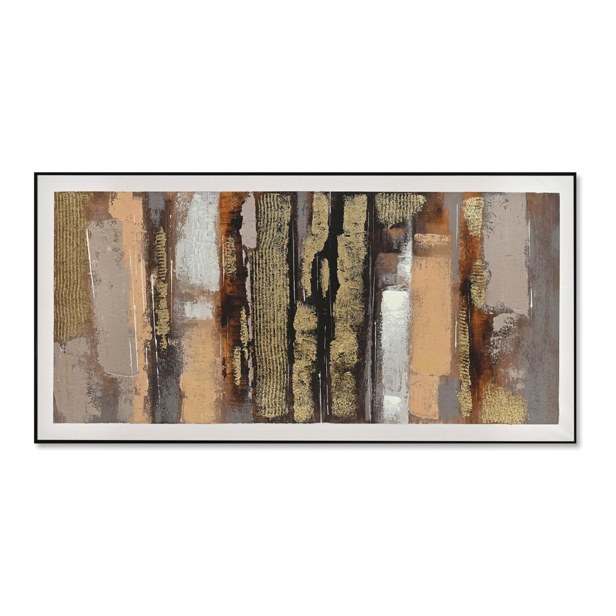 Bronze Effect Abstract Canvas - Multicolour