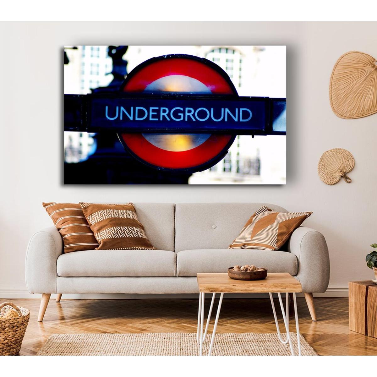 London Underground Sign Canvas Print Wall Art - Yellow / 50.8cm – image 4