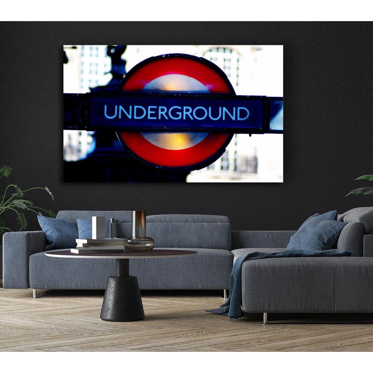London Underground Sign Canvas Print Wall Art - Yellow / 50.8cm – image 6