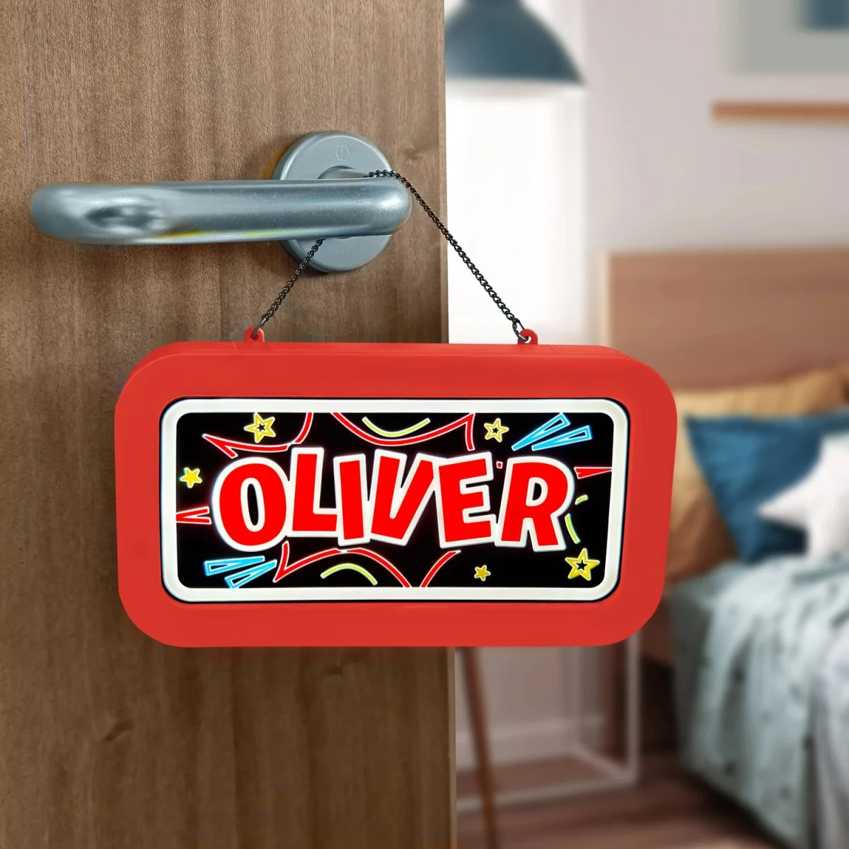 Oliver Pre-personalised Light-Up Neon Bedroom Sign - Black – image 5