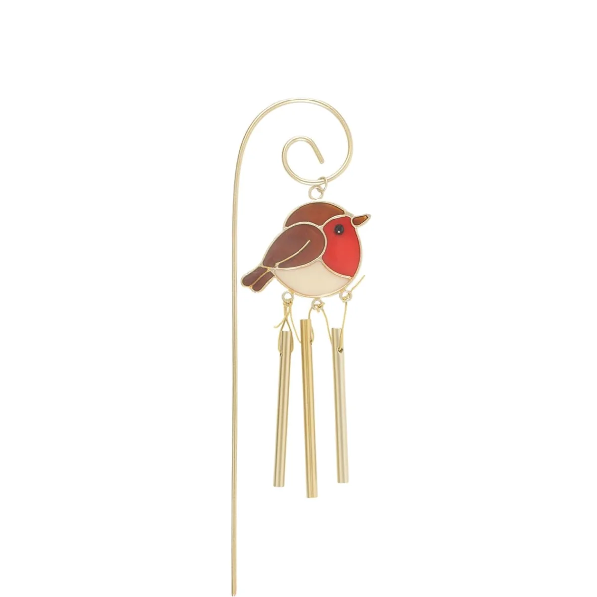 Something Different Robin Remembrance Windchime (Pack of 12) - Gold/Brown