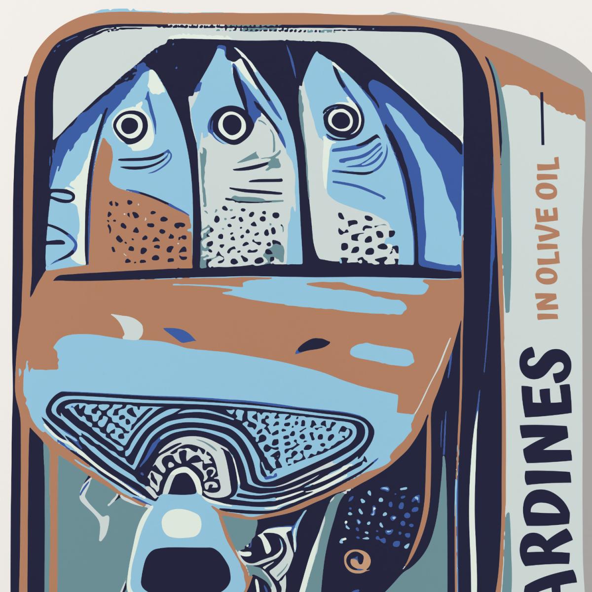 Sardines in a Tin Bright Kitchen Framed Wall Art Print - White – image 4