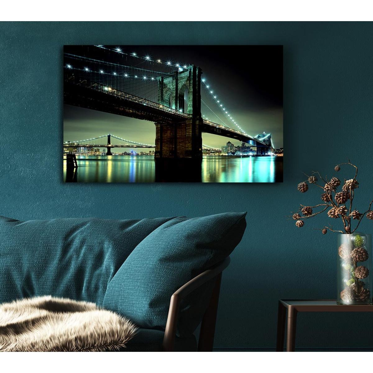 Brooklyn Bridge Nyc Canvas Print Wall Art - Yellow / 50.8cm – image 5