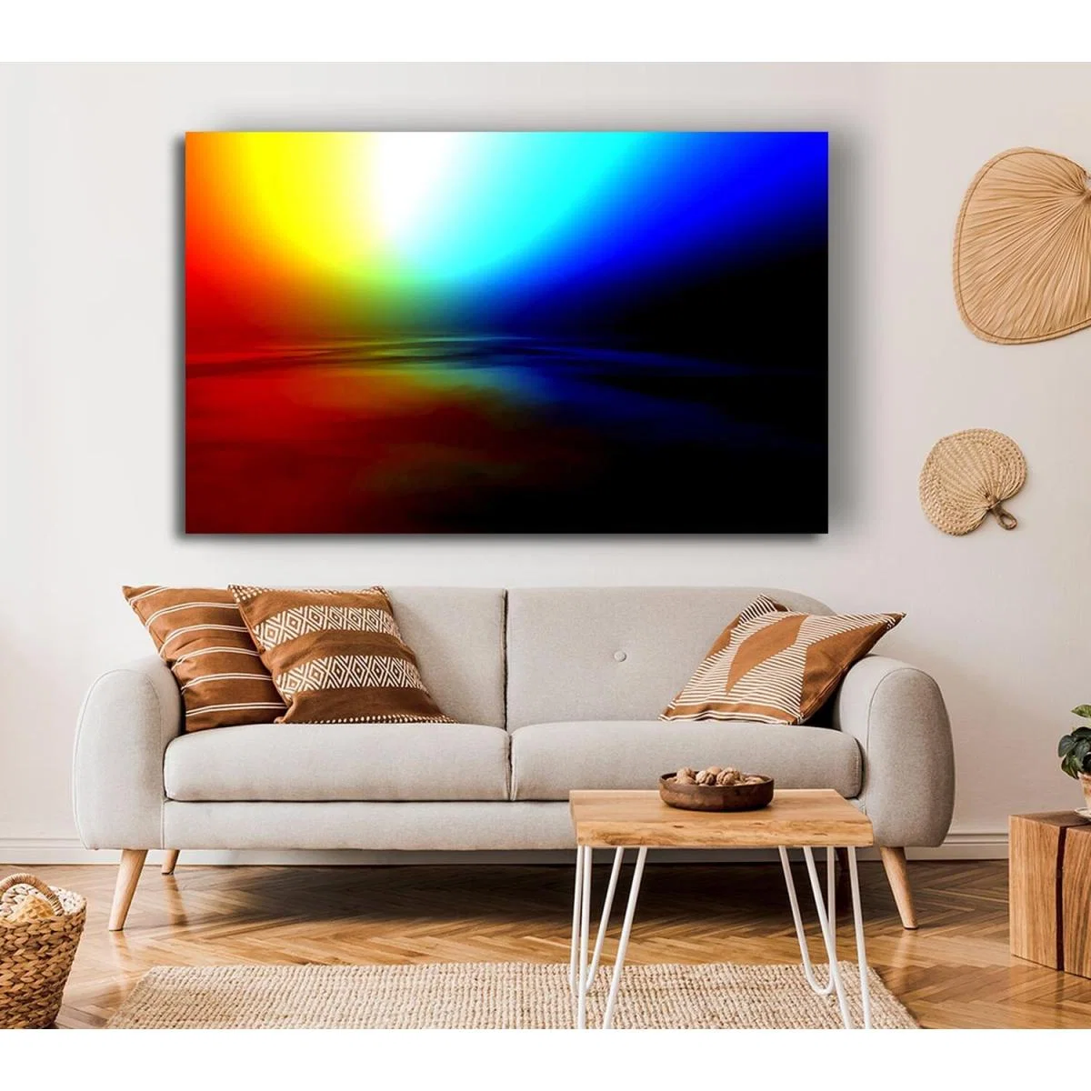 Colours Of The Rainbow Canvas Print Wall Art - Yellow / 35.56cm – image 4
