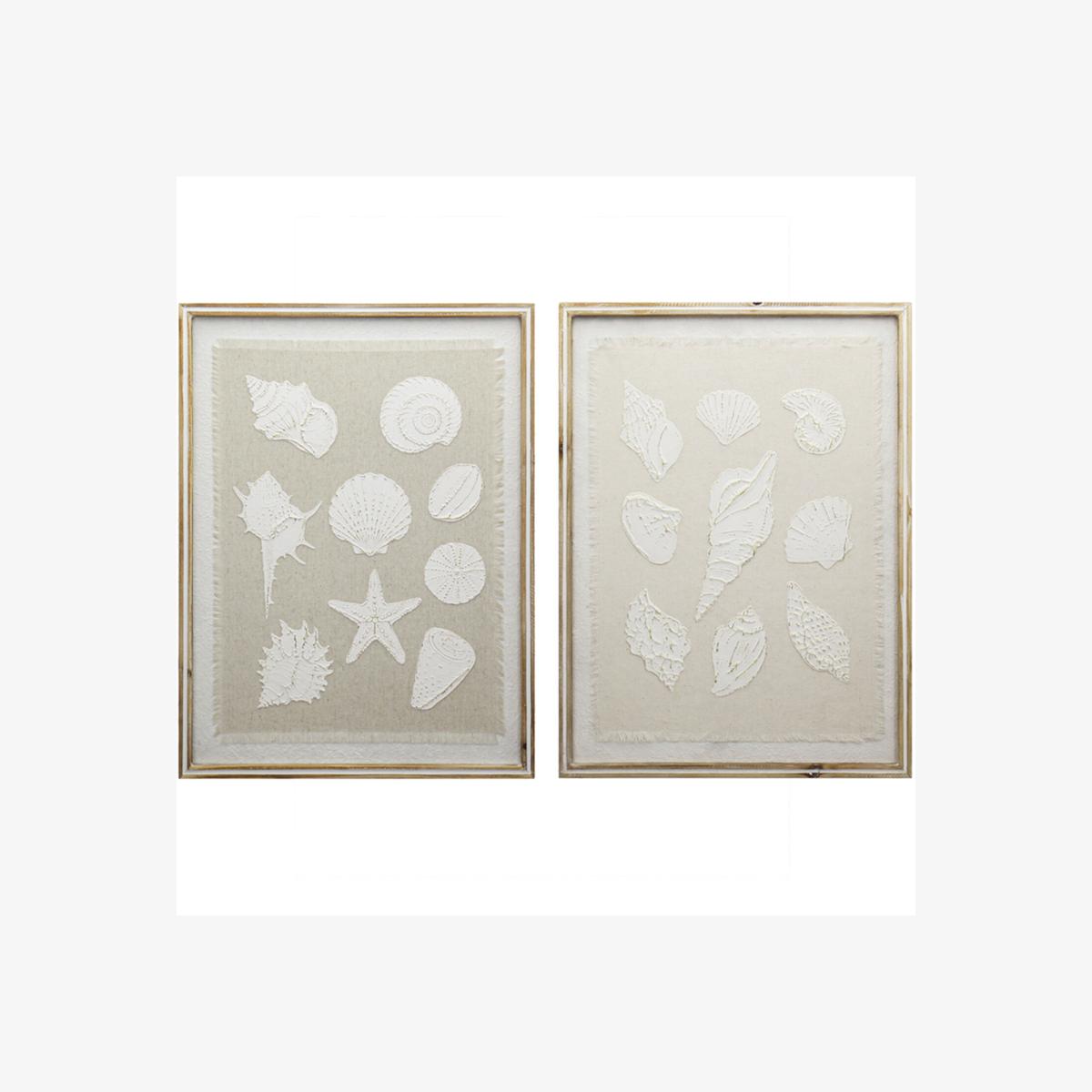 Embossed Seashell Framed Wall Art