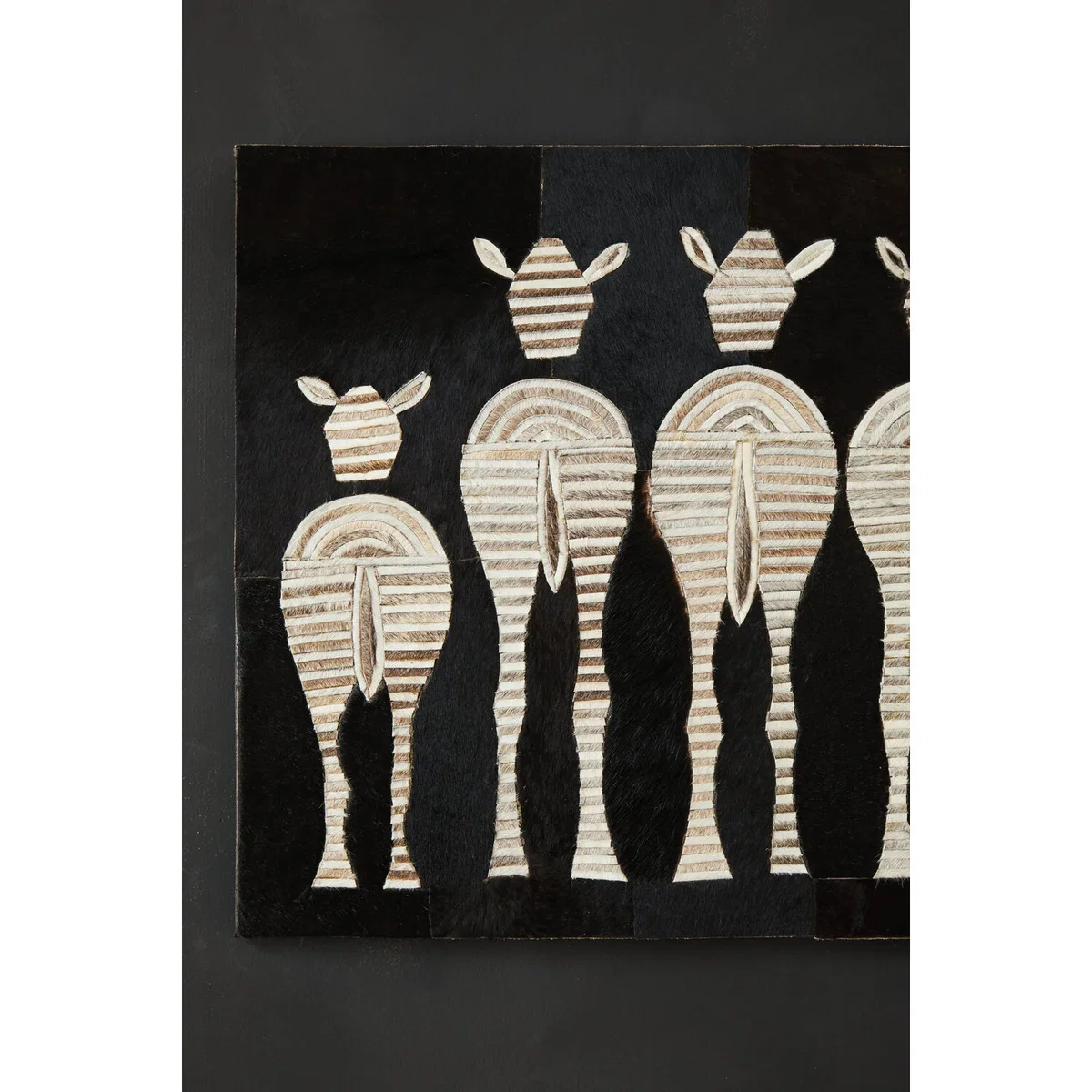 Safira Leather Patchwork Zebra Wall Art - Black – image 4