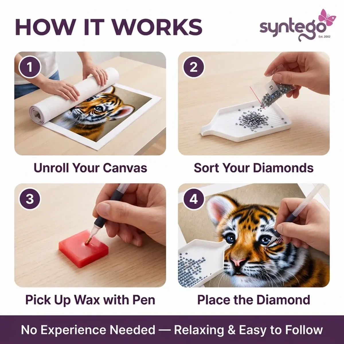 Cute Tiger Cub Square 5D DIY Diamond Painting Kit - Multi – image 8