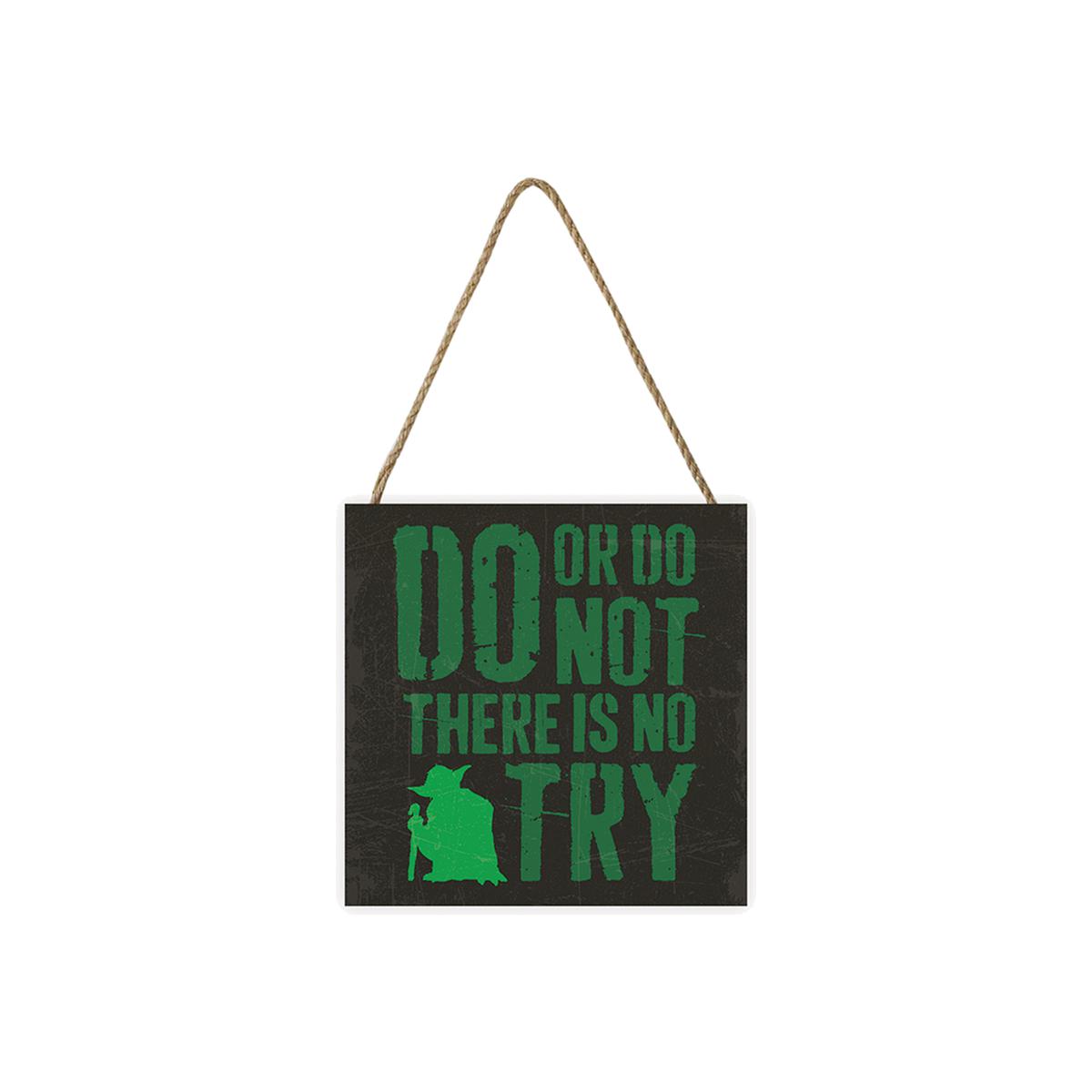 Star Wars (Yoda There Is No Try) Wooden Block - White – image 1