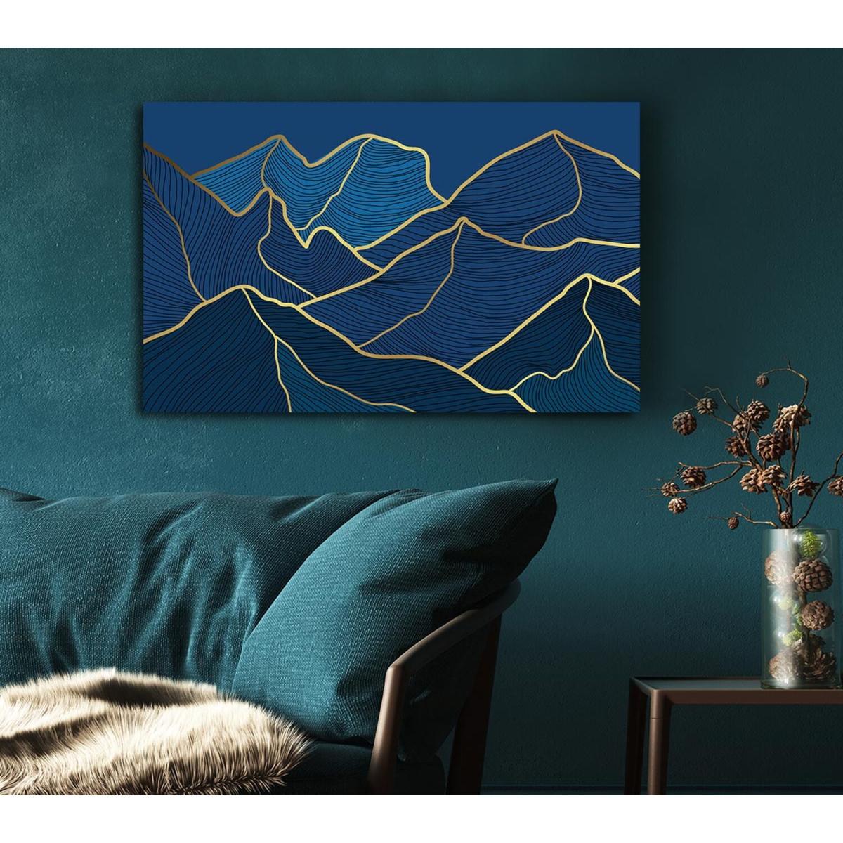 Gold Mountains On Blue - 50.8cm – image 5