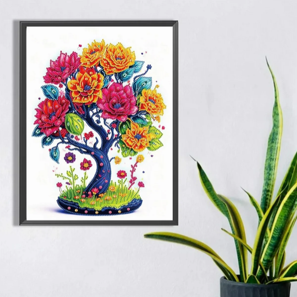 Short Rainbow Tree Diamond Art Painting Kit - multi – image 9