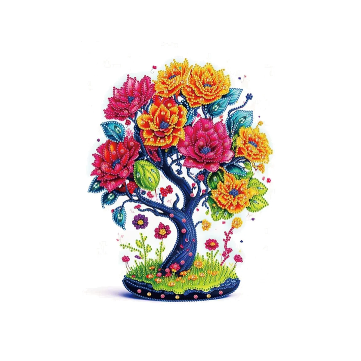 Short Rainbow Tree Diamond Art Painting Kit - multi – image 1