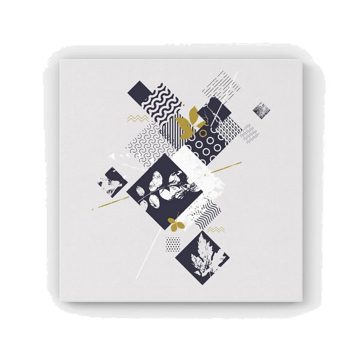 Abstract Botanical HD Metal Print - Grey / 30cm