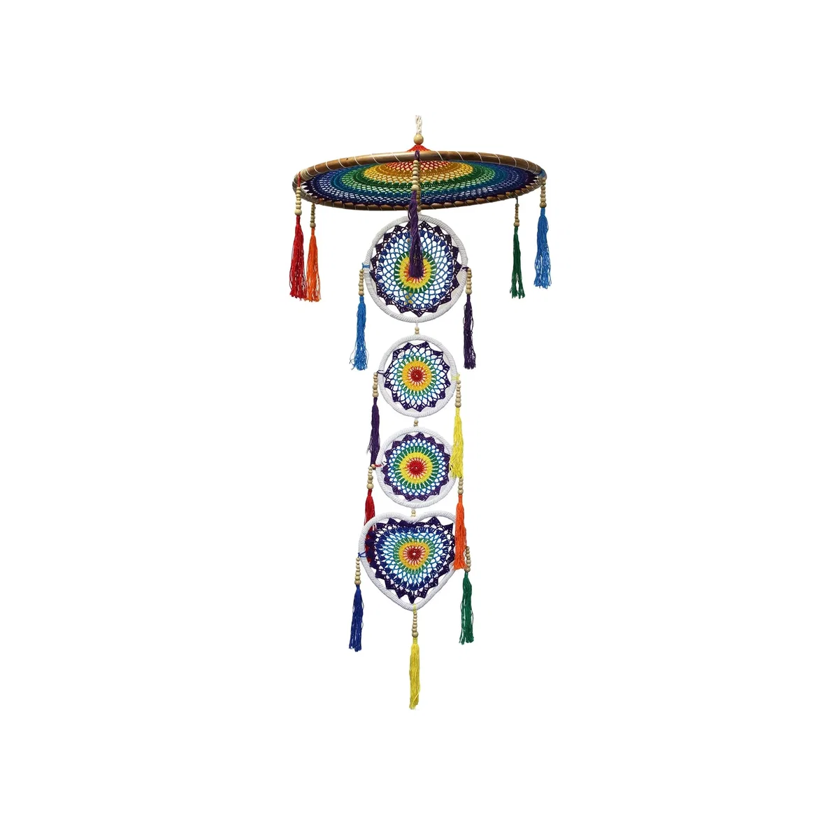 Extra Large Drama Dreancatcher Vivid Rainbow MultiColor - Multicolor