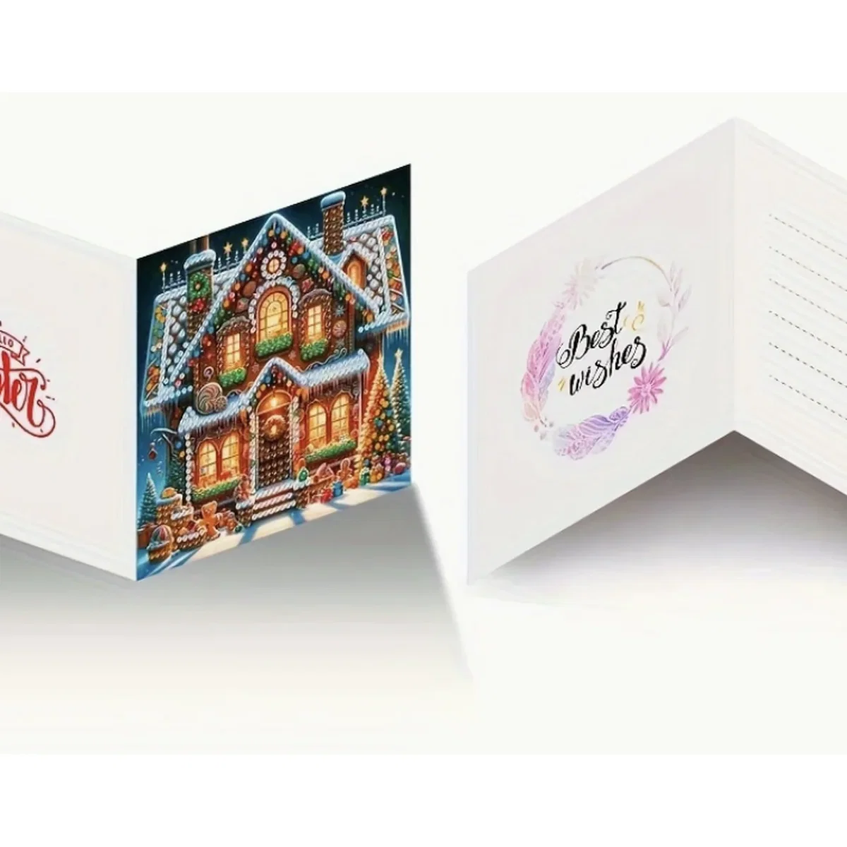 Pack of 6 Christmas House Diamond Painting Cards - White – image 4