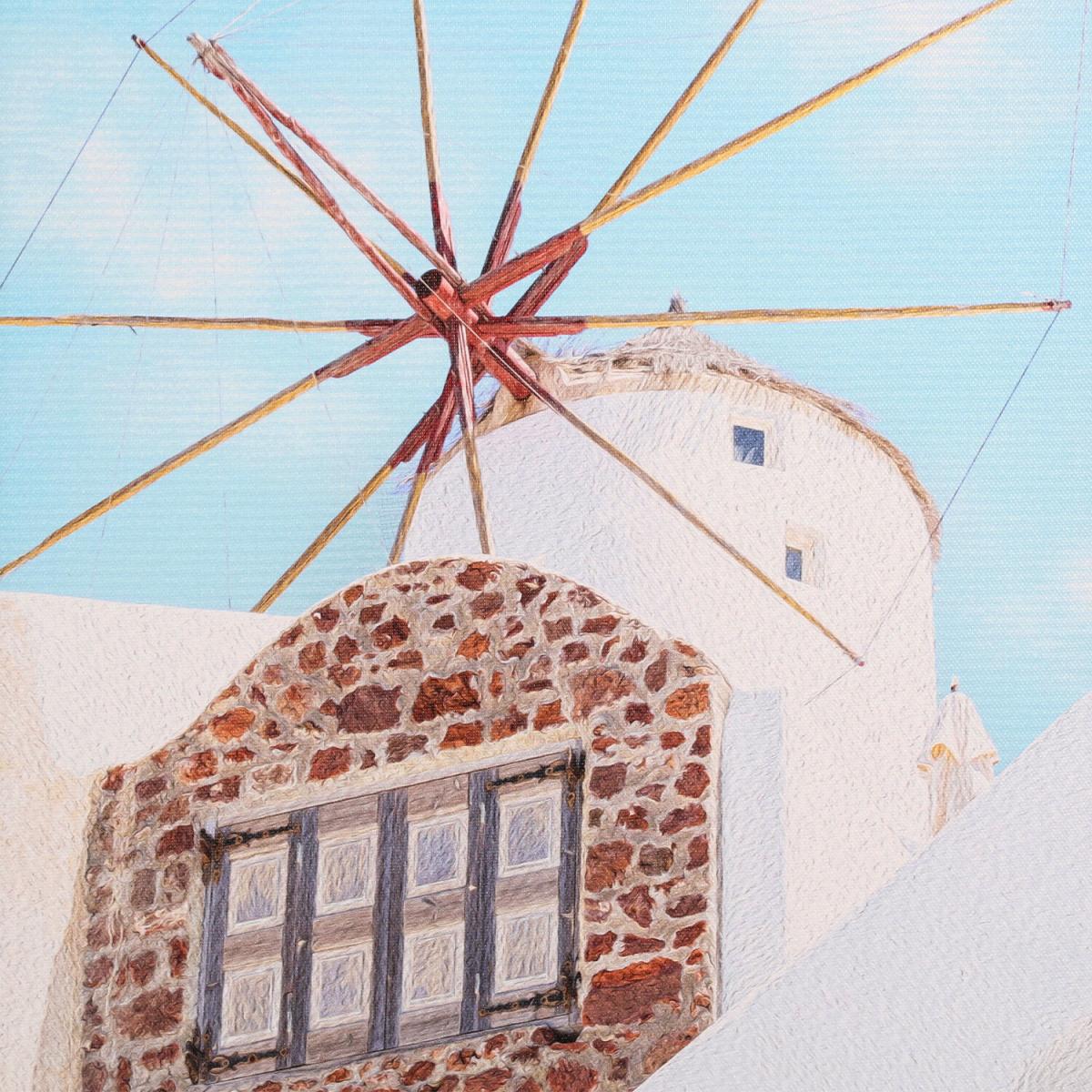 Greek Island Scene Framed Canvas - Blue – image 2
