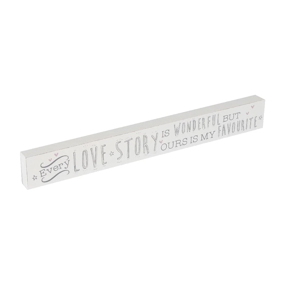 Long Standing Love Story Plaque - White