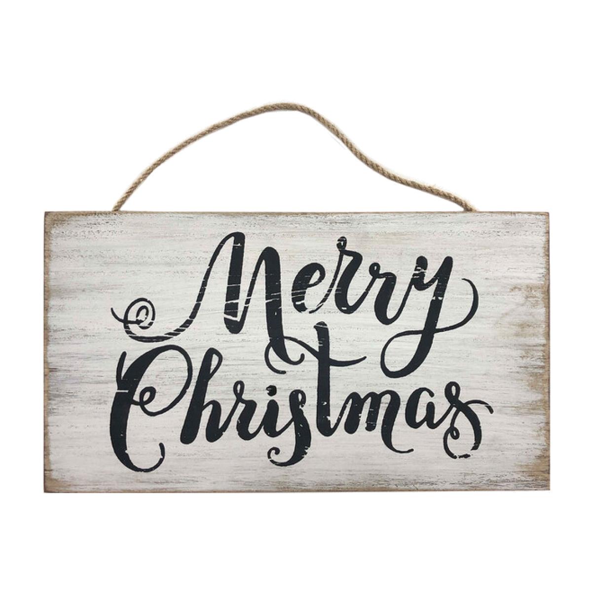 Merry Christmas Plaque with Rope – image 1