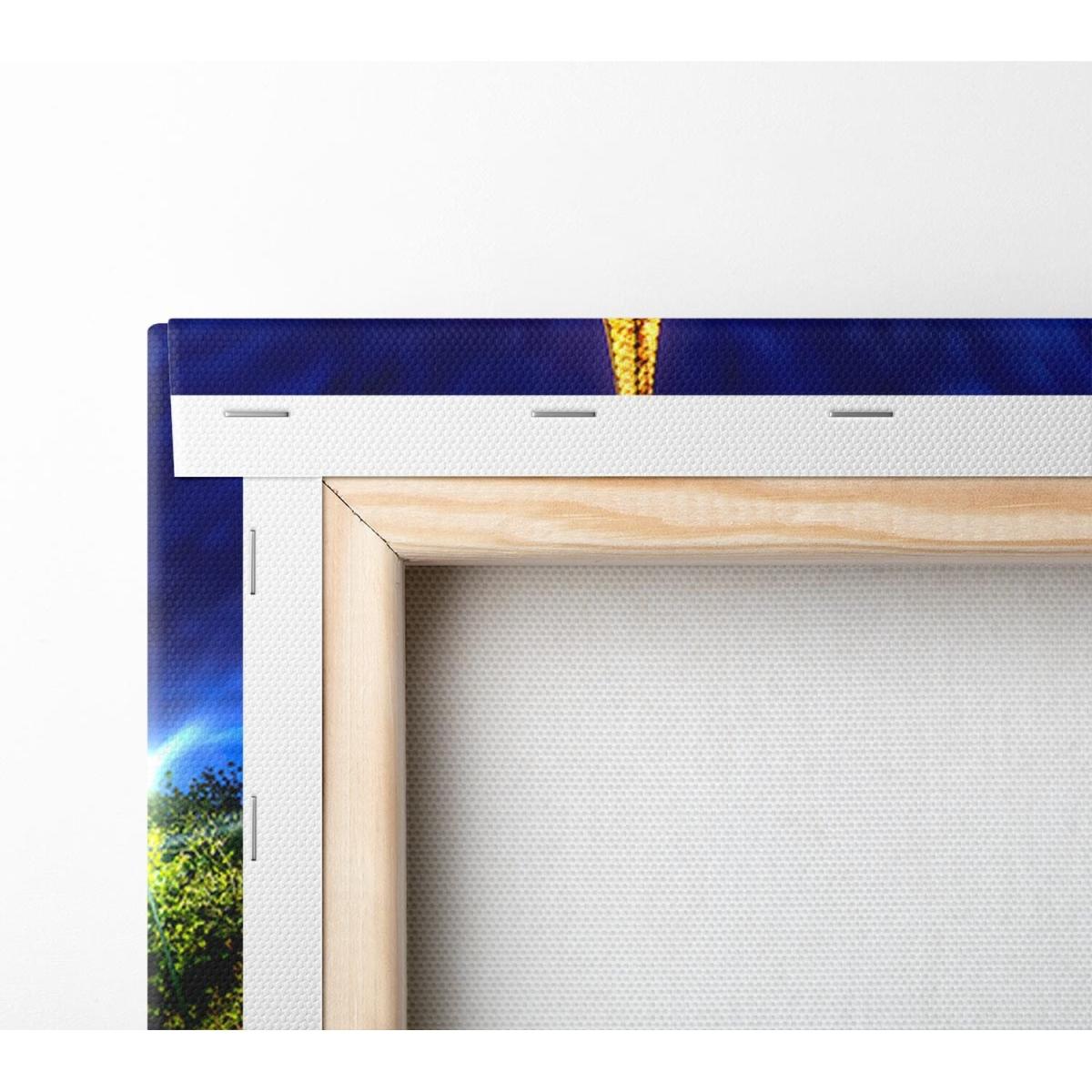 Eiffel Tower Golden Blues Canvas Print Wall Art - Yellow / 35.56cm – image 3