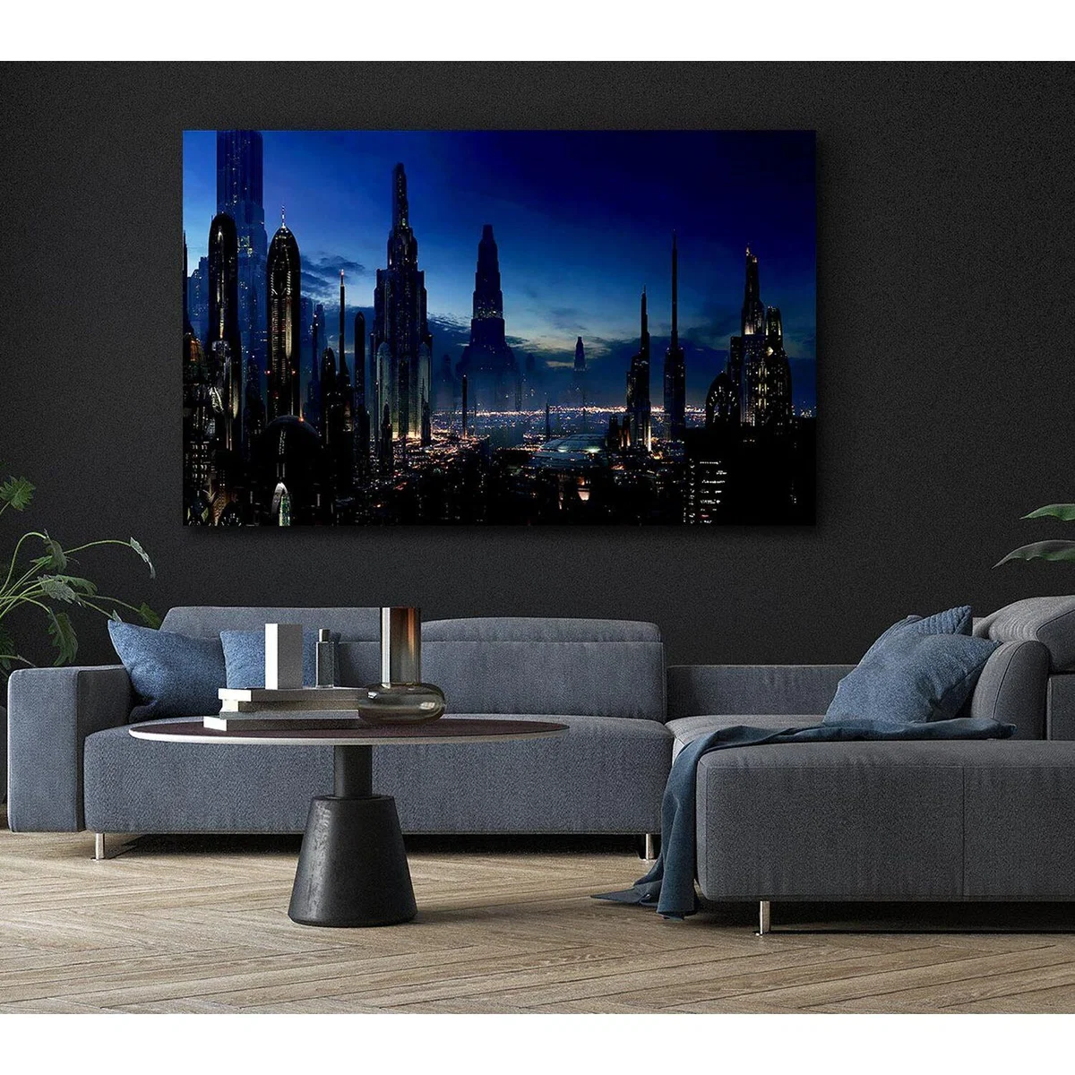 City Of The Future Canvas Print Wall Art - Yellow / 66.04cm – image 5