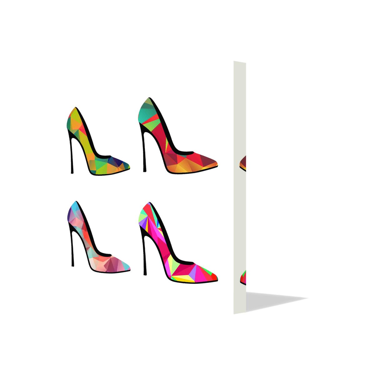 Polygonal shoes Canvas print - White / 90cm – image 1
