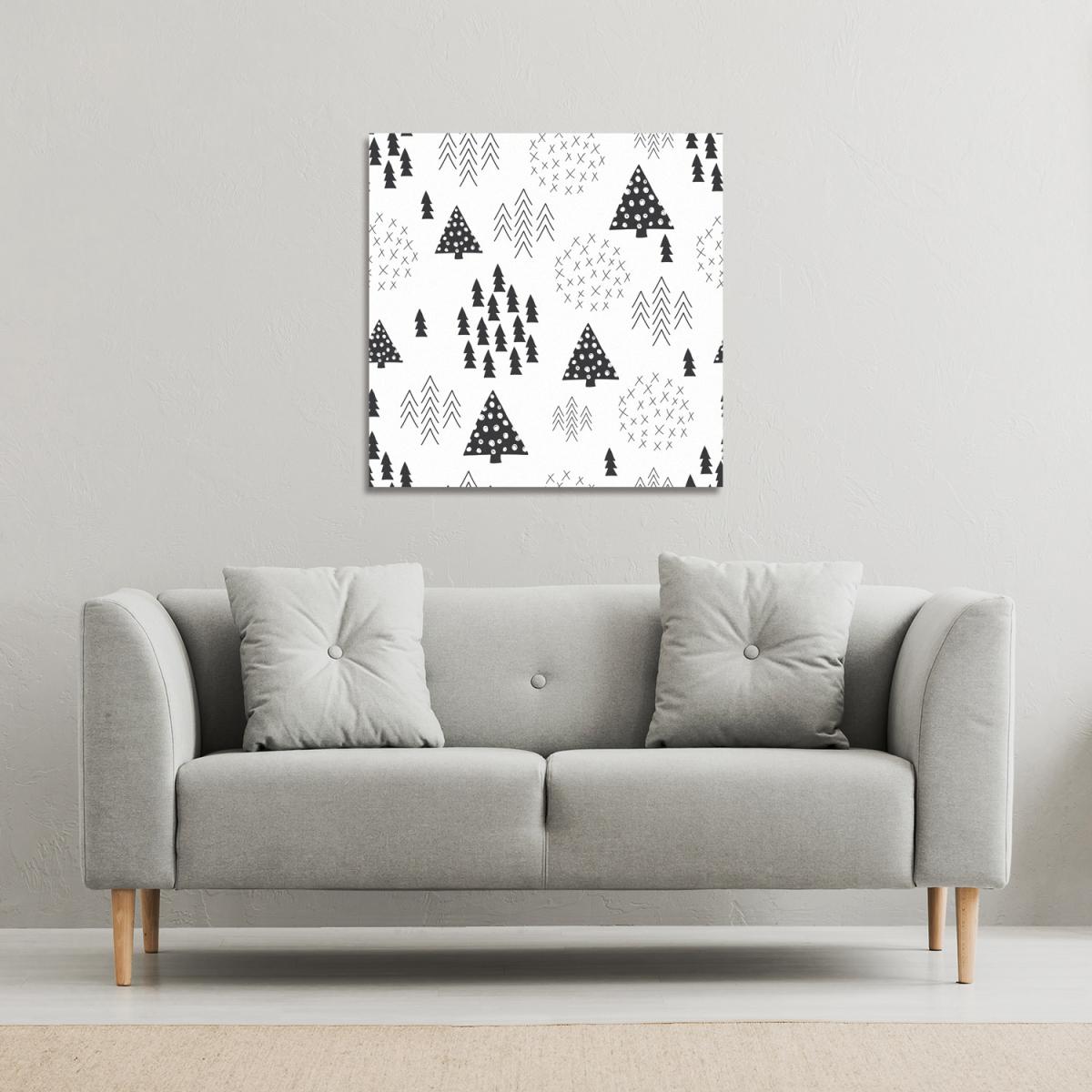 Scandinavian Style Gallery Christmas Canvas - Black / 61cm