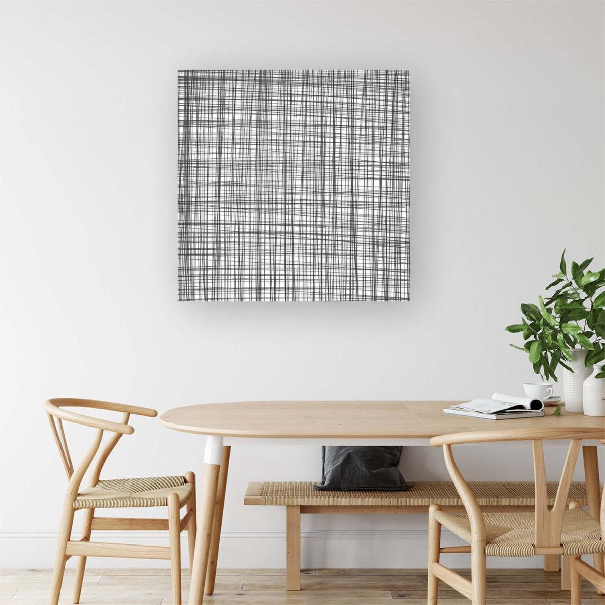 Monochrome Pencil Scribble Canvas Print - Grey / Large – image 2