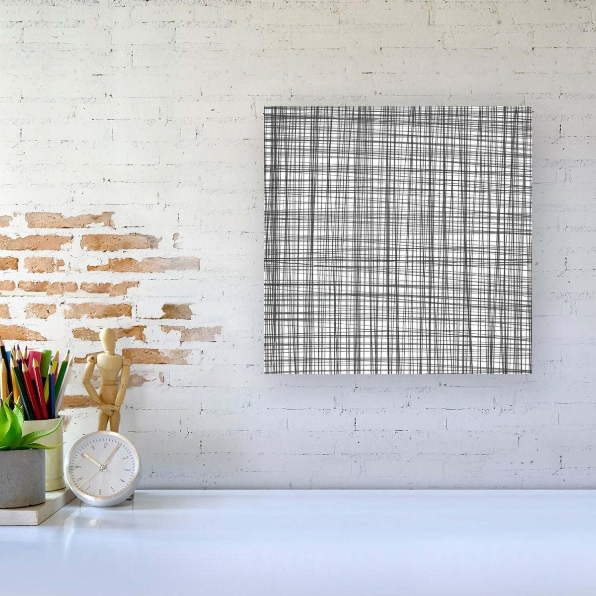 Monochrome Pencil Scribble Canvas Print - Grey / Large – image 3