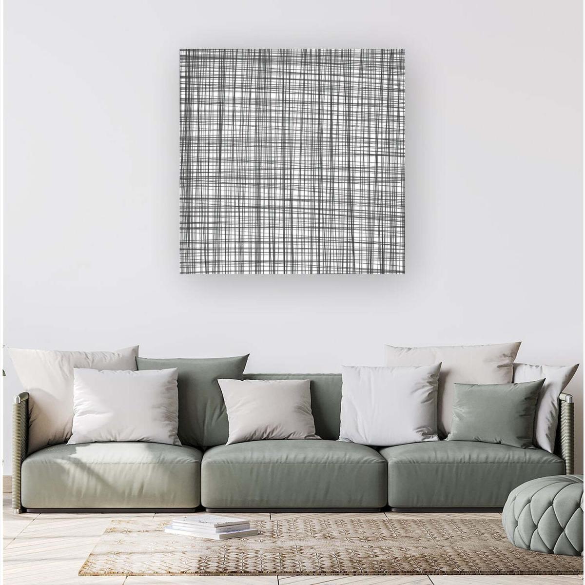 Monochrome Pencil Scribble Canvas Print - Grey / Large – image 1
