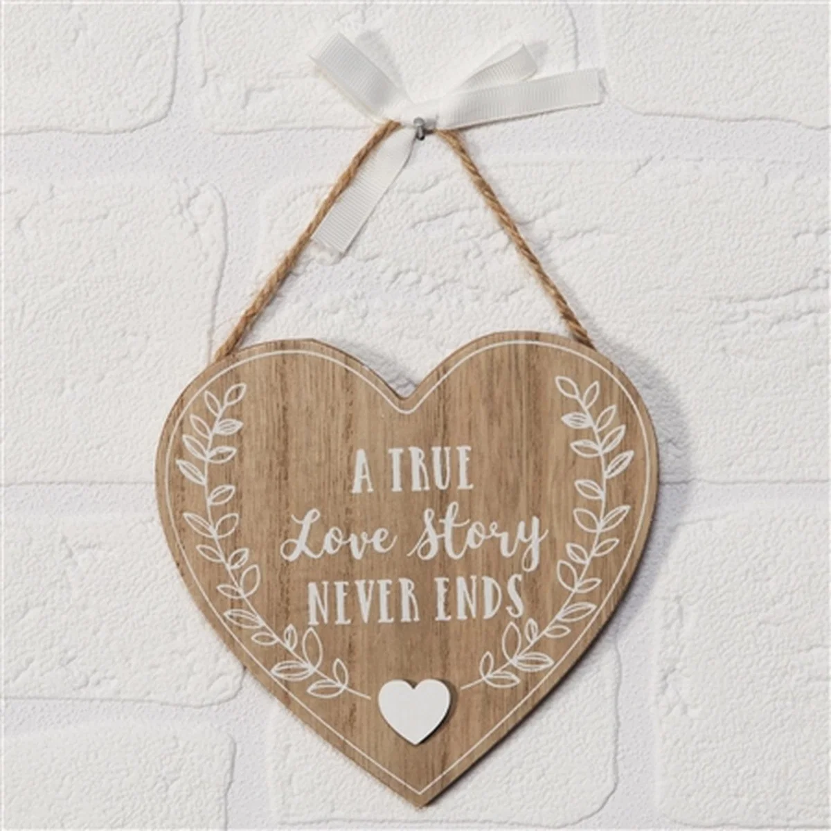 True Love Story Heart Plaque - Brown – image 2
