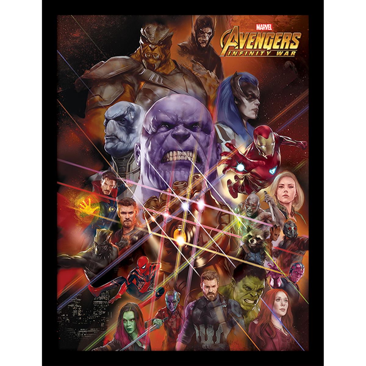 Avengers Infinity War Gauntlet Character Collage Framed Print – image 2