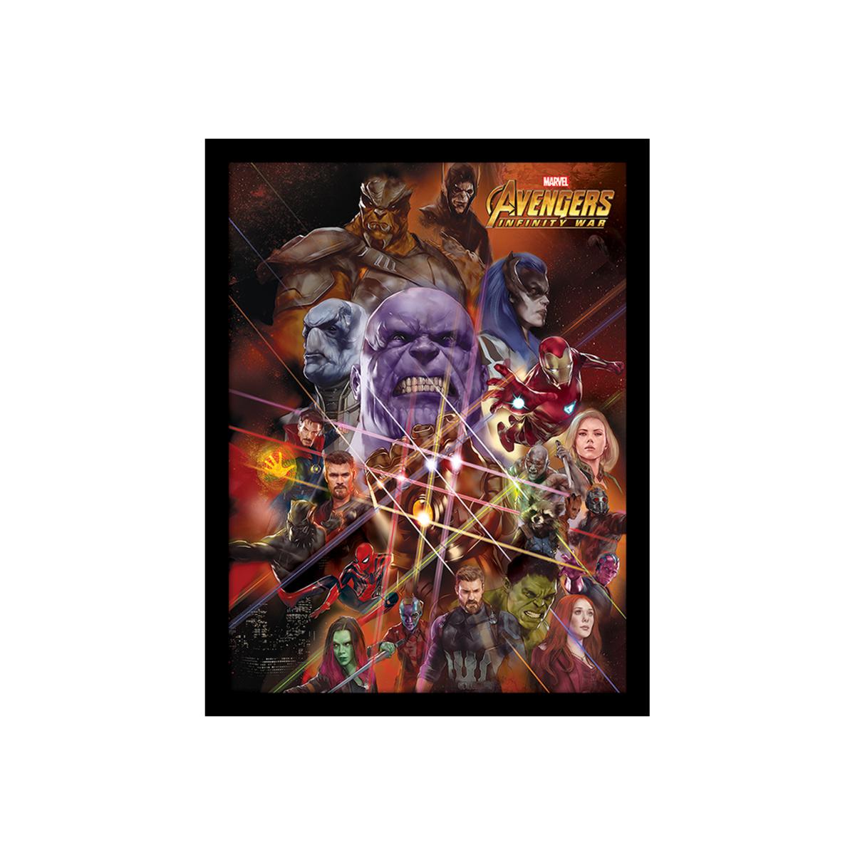 Avengers Infinity War Gauntlet Character Collage Framed Print – image 1