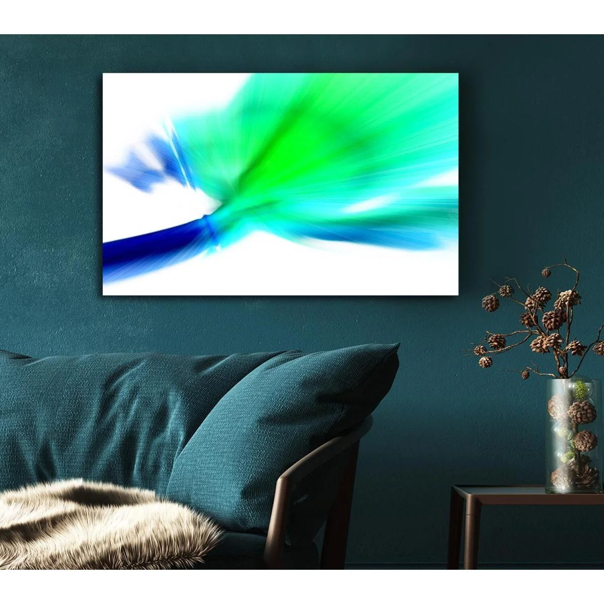 Blue Green Celebration Canvas Print Wall Art - Yellow / 50.8cm – image 5