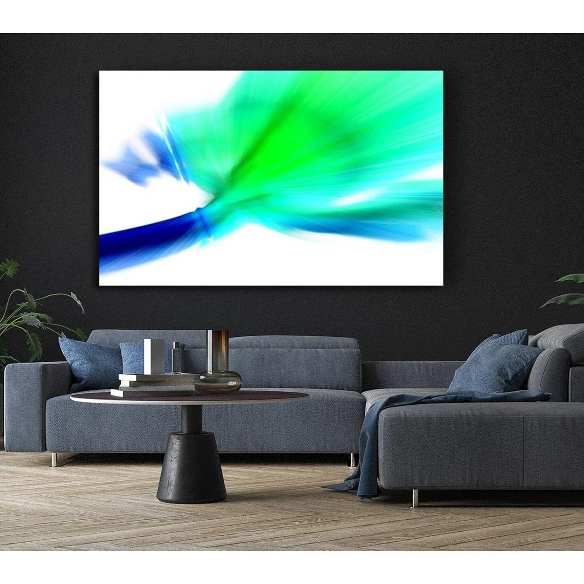 Blue Green Celebration Canvas Print Wall Art - Yellow / 50.8cm – image 6