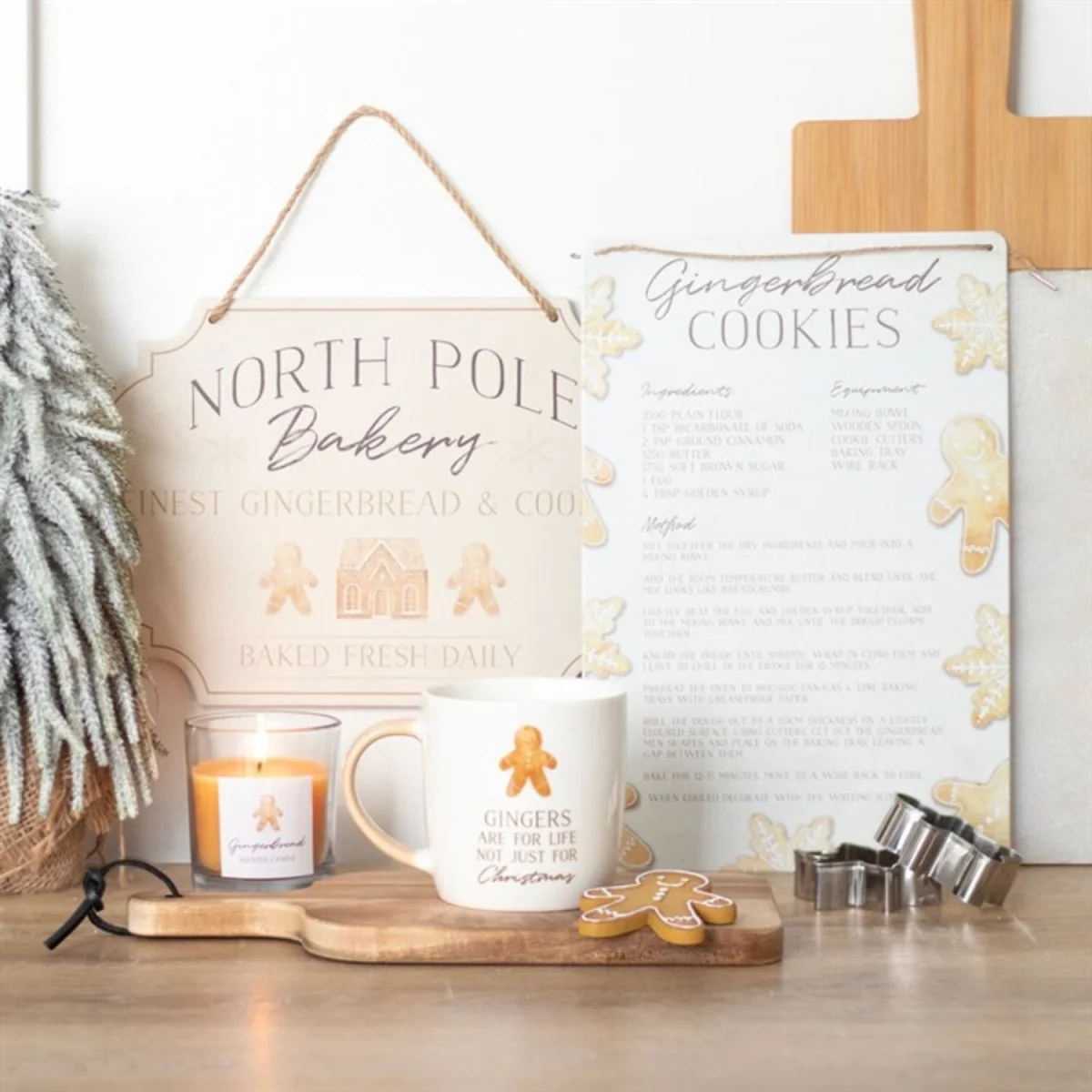 North Pole Bakery Hanging Sign Gingerbread & Cookies Decor - Pink – image 2
