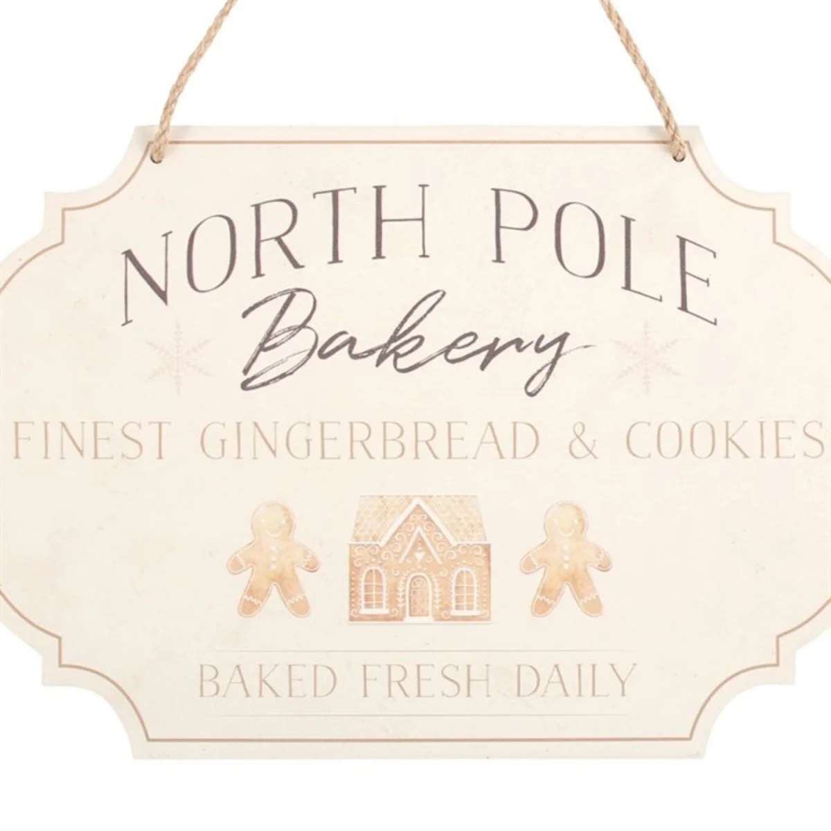 North Pole Bakery Hanging Sign Gingerbread & Cookies Decor - Pink – image 3