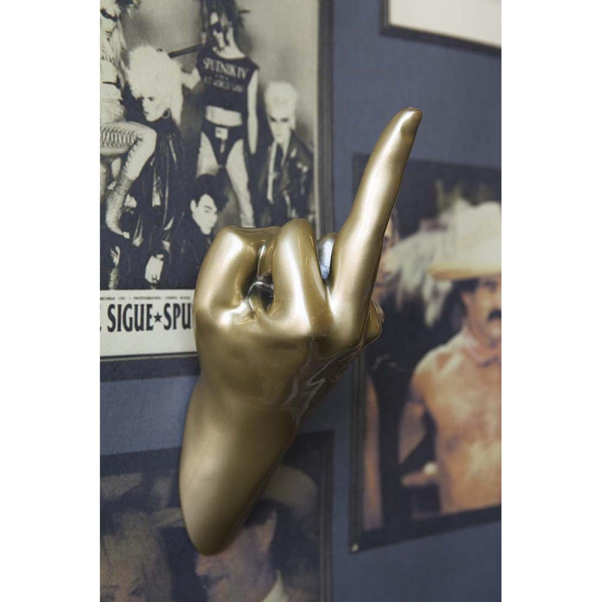 Gold Up Yours Hand Wall Art & Coat Hook – image 2