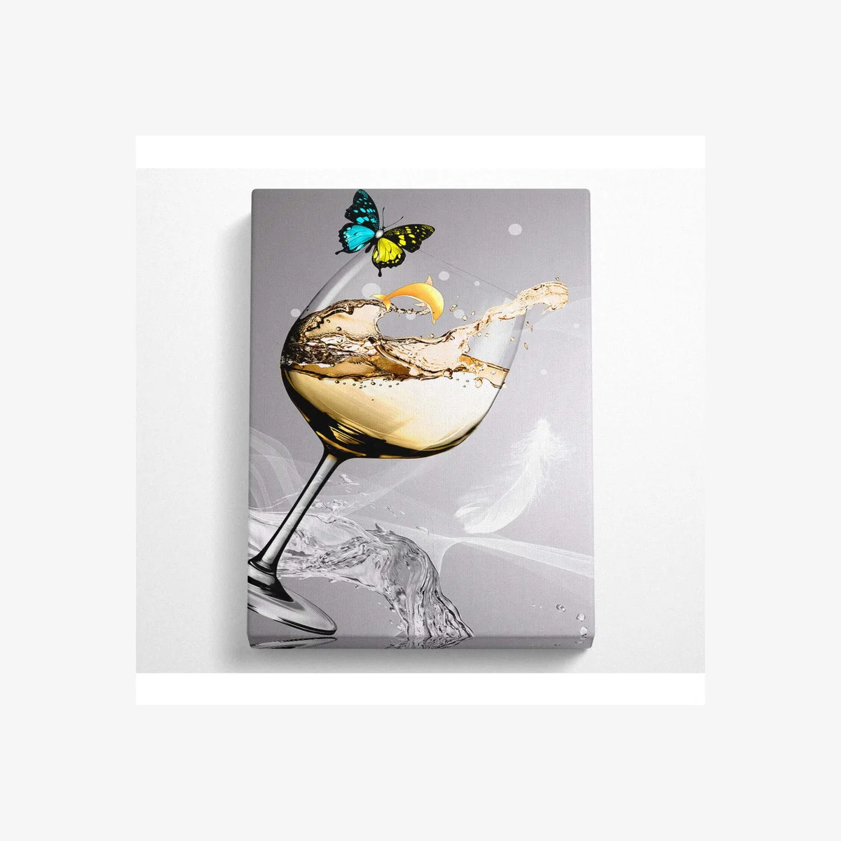 Butterfly Wine Splash Canvas Print - Black / 101.6cm