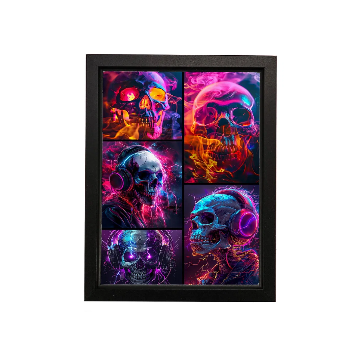 Skulls Collage Metal Wall Art - Silver / 500g