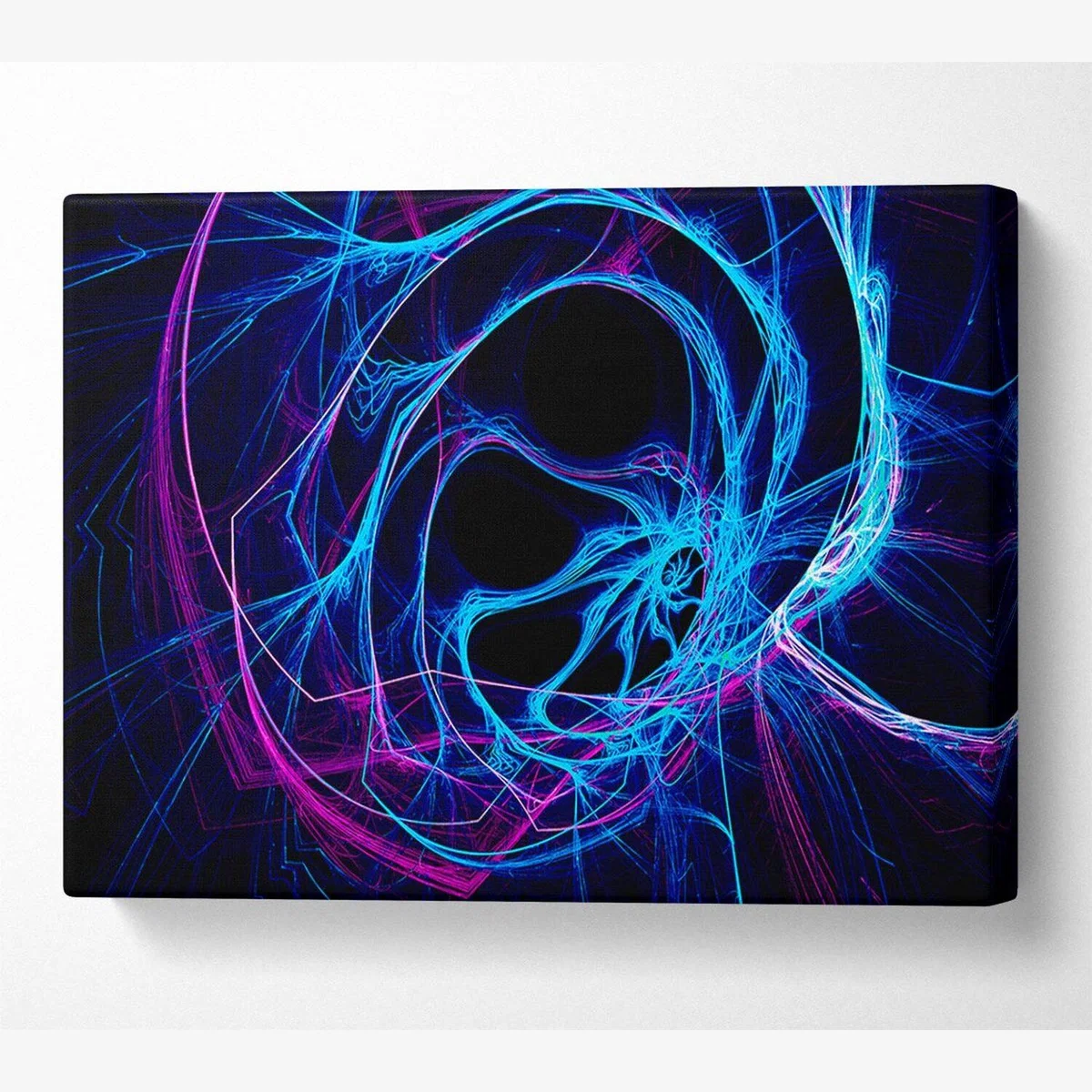Tunnels Of Time Blue Canvas Print Wall Art - Yellow / 81.28cm – image 1