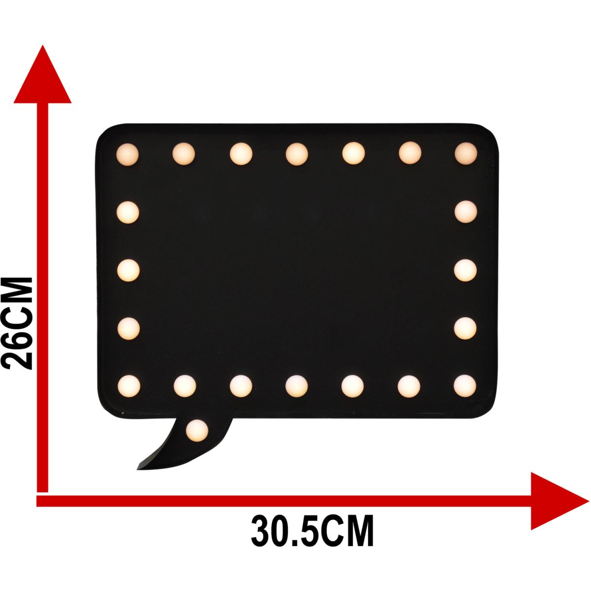 Rectangular Speech Bubble Hangable LED Light-Up Chalkboard - White – image 4