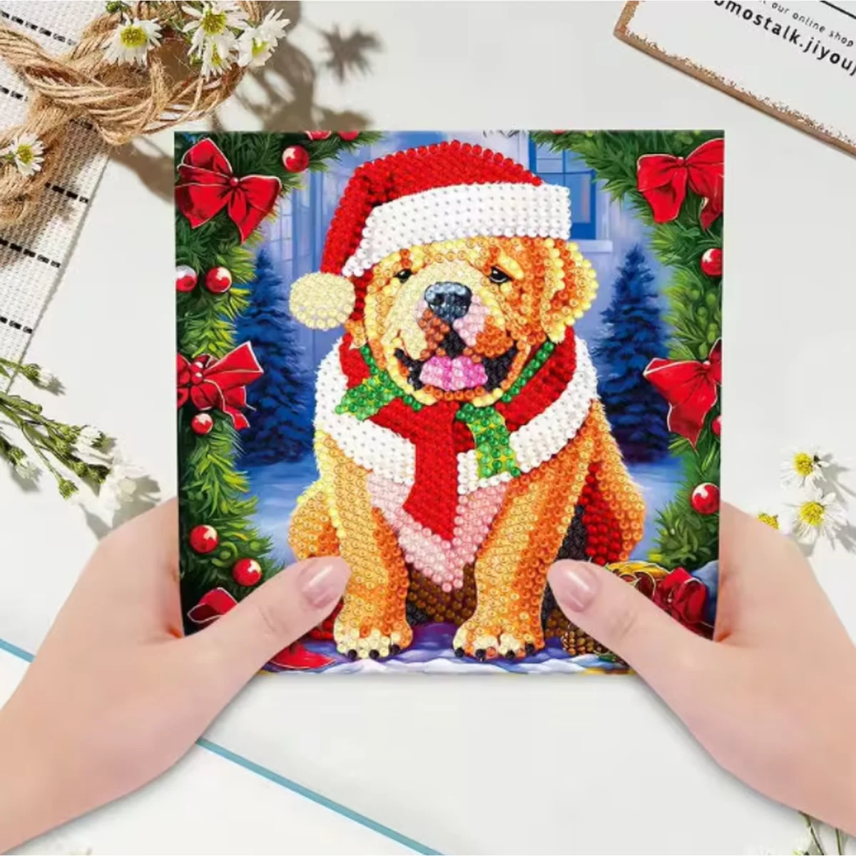 Pack of 8 Diamond Painting Christmas Card Kits - Multi – image 5