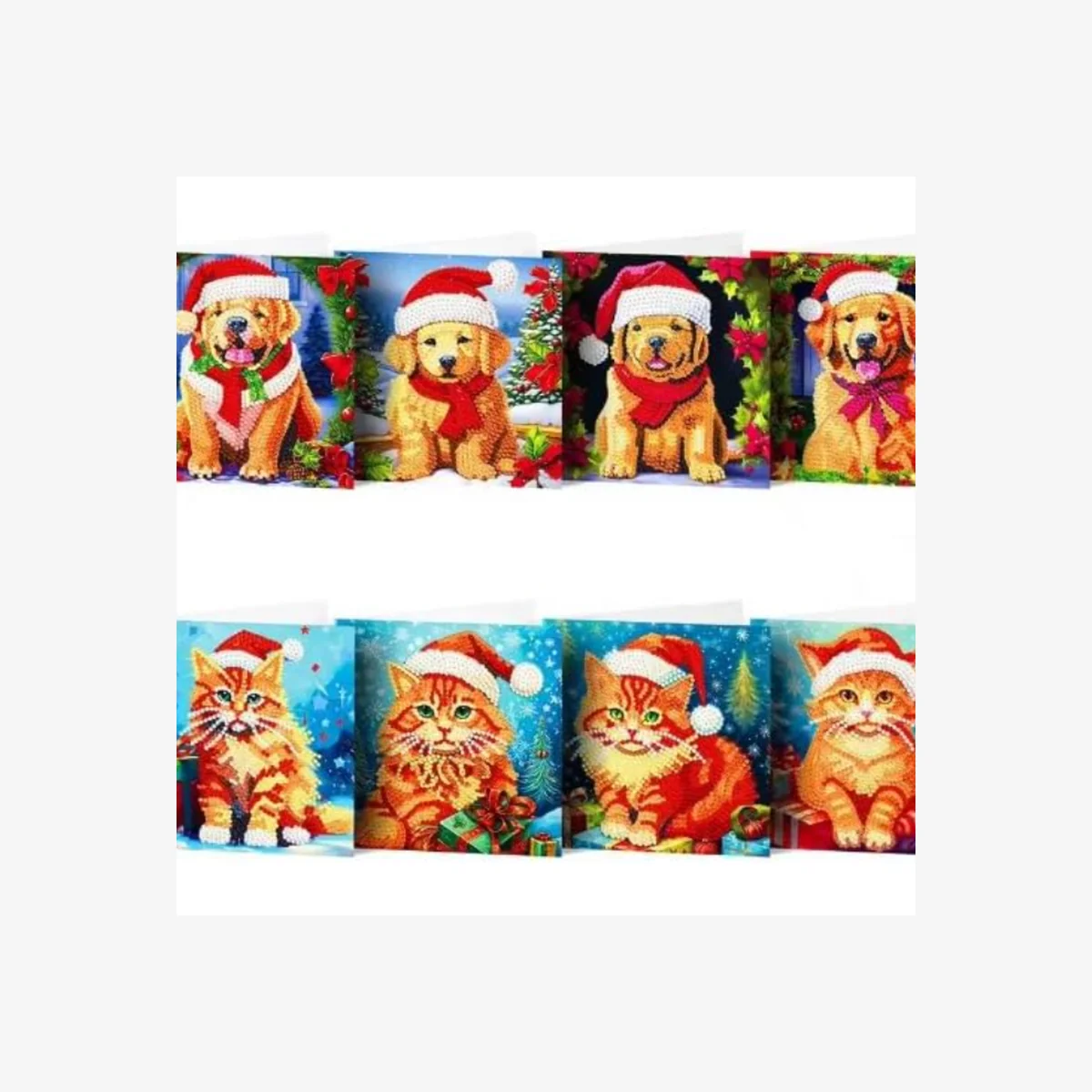 Pack of 8 Diamond Painting Christmas Card Kits - Multi – image 1
