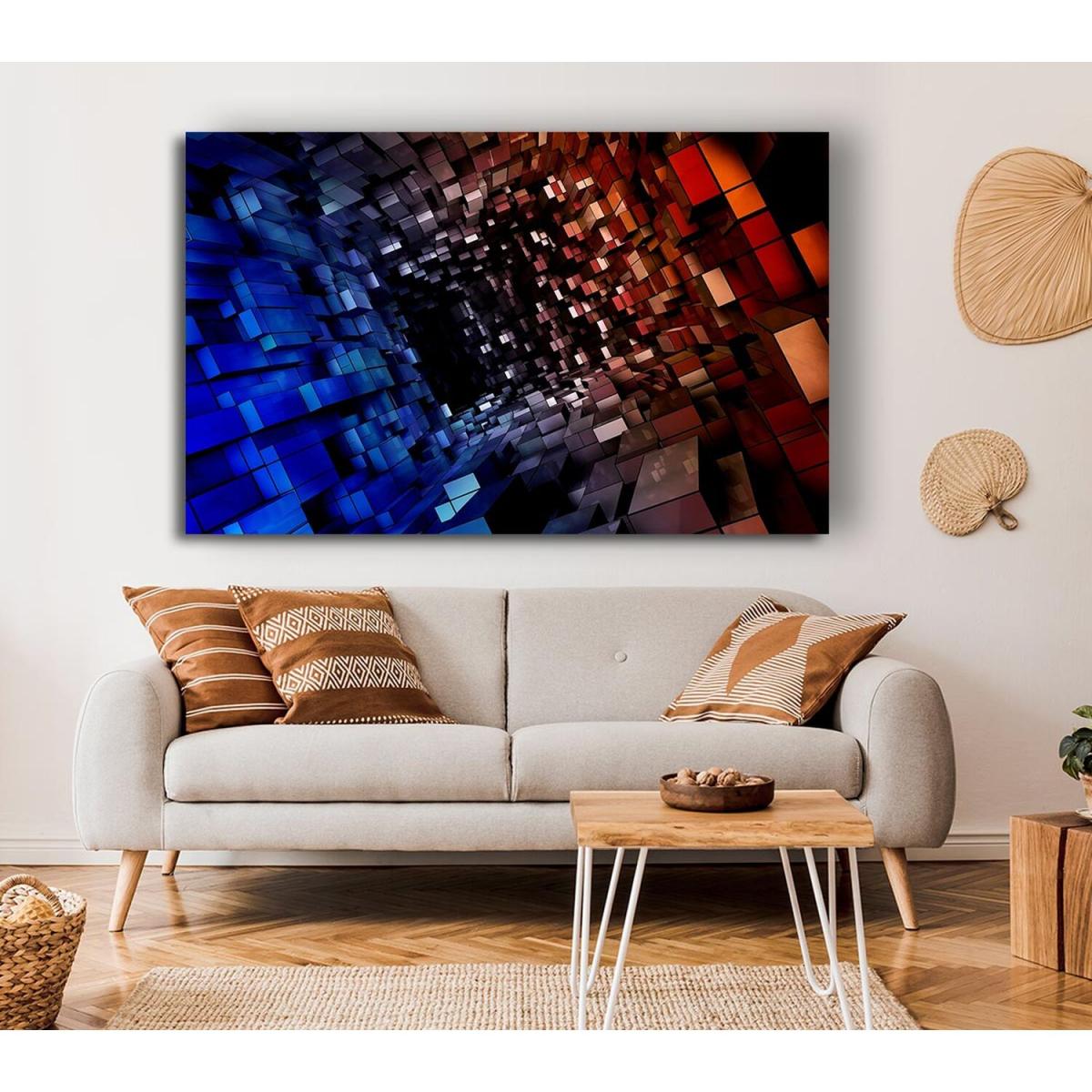 Abstract Tunnel Canvas Print Wall Art - Yellow / Small – image 4