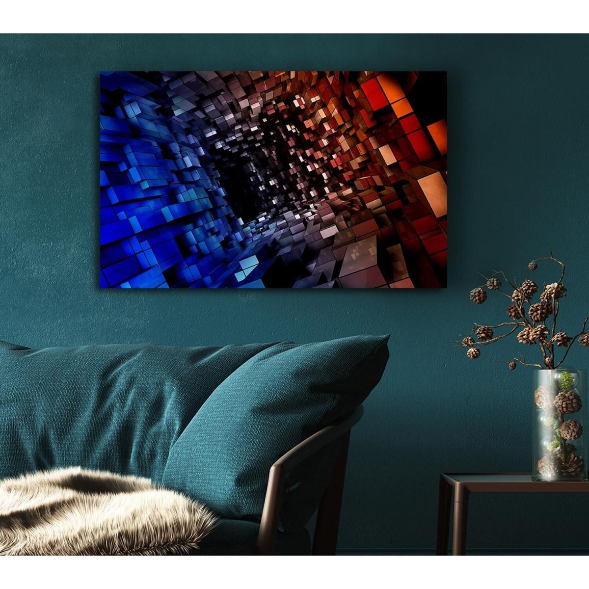 Abstract Tunnel Canvas Print Wall Art - Yellow / Small – image 5