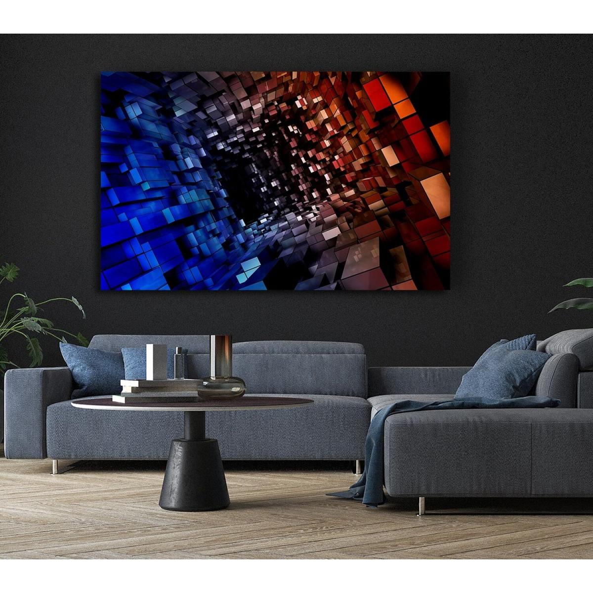 Abstract Tunnel Canvas Print Wall Art - Yellow / Small – image 6