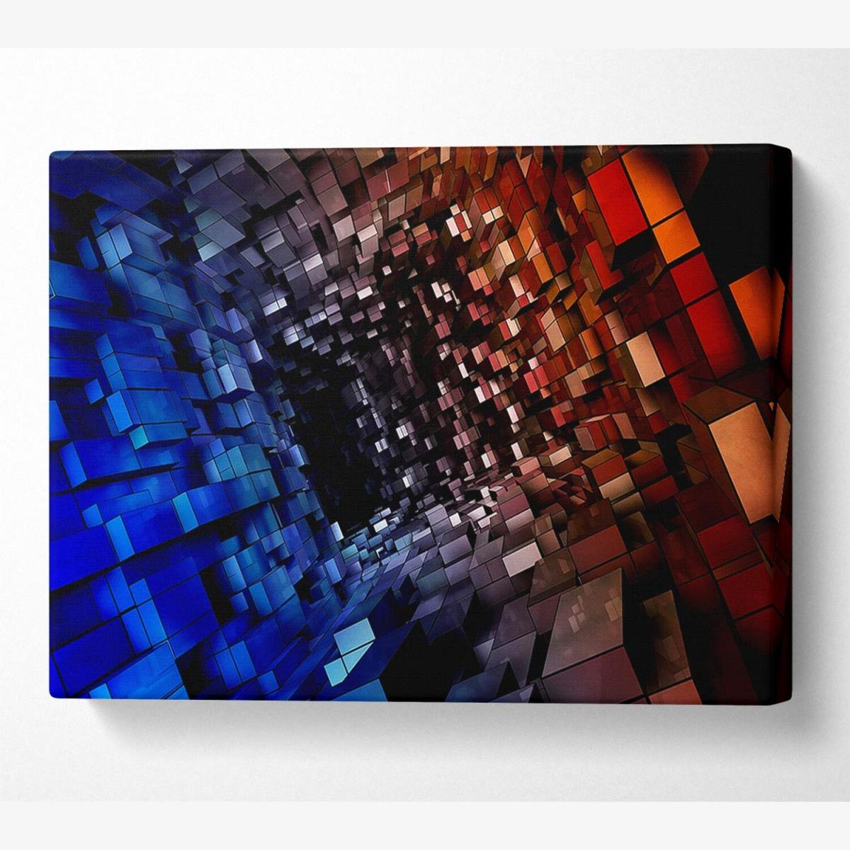 Abstract Tunnel Canvas Print Wall Art - Yellow / Small – image 1