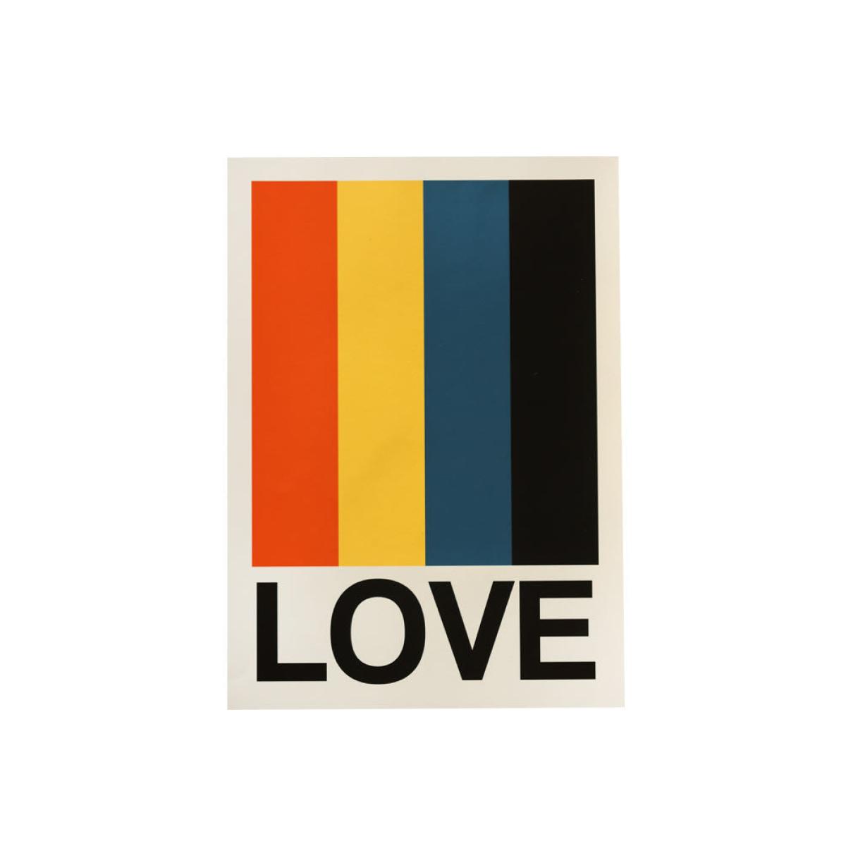 Retro Stripe LOVE Sundaze By Frances Collett A2 Art Print With Black Wooden Frame – image 2