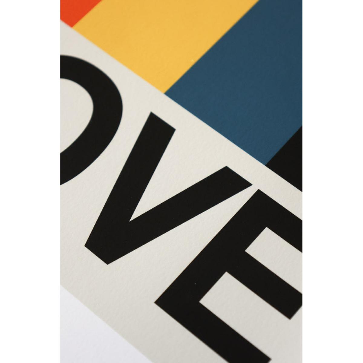 Retro Stripe LOVE Sundaze By Frances Collett A2 Art Print With Black Wooden Frame – image 3
